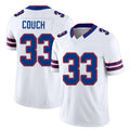 Buffalo #33 Couch Player Football V Neck Short Sleeve White Jersey Te'Cory For Men Youth Women Gift