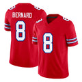 Buffalo #8 Bernard Player Football V Neck Short Sleeve Red Jersey Terrel For Men Youth Women Gift