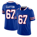 Buffalo #67 Clayton Player Football V Neck Short Sleeve Royal Jersey Travis For Men Youth Women Gift