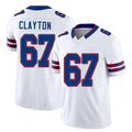 Buffalo #67 Clayton Player Football V Neck Short Sleeve White Jersey Travis For Men Youth Women Gift