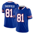 Buffalo #81 Sherfield Player Football V Neck Short Sleeve Royal Jersey Trent For Men Youth Women Gift