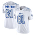 Buffalo #81 Sherfield Player Football V Neck Short Sleeve White Jersey Trent For Men Youth Women Gift