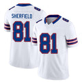 Buffalo #81 Sherfield Player Football V Neck Short Sleeve White Jersey Trent For Men Youth Women Gift