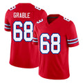 Buffalo #68 Grable Player Football V Neck Short Sleeve Red Jersey Tylan For Men Youth Women Gift