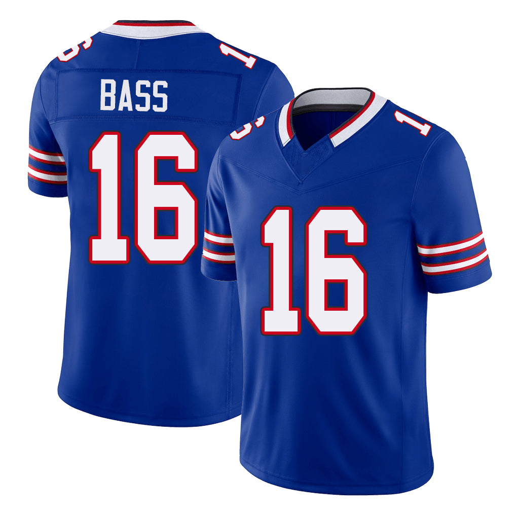 Buffalo #16 Bass Player Football V Neck Short Sleeve Royal Jersey Tyler For Men Youth Women Gift