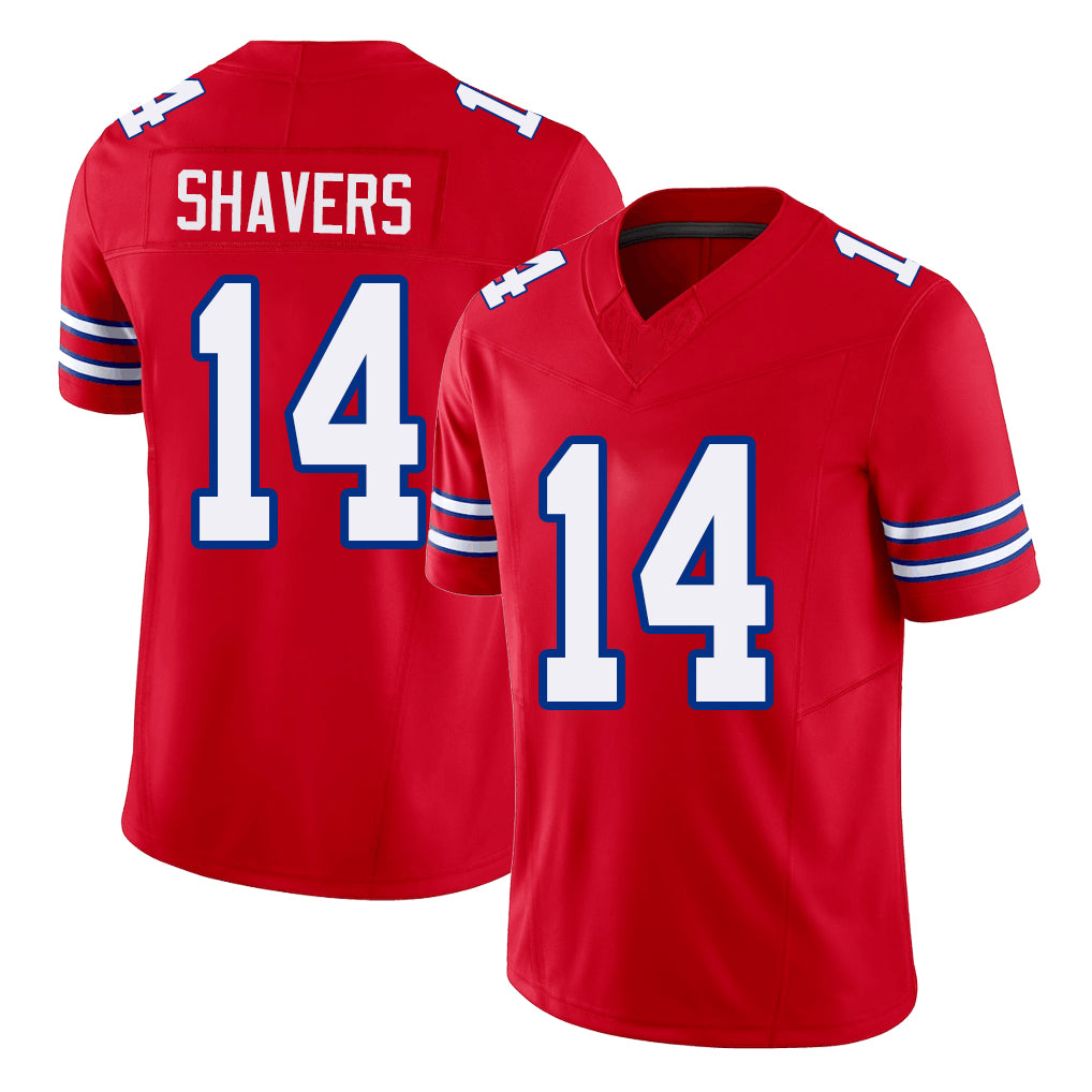 Buffalo #14 Shavers Player Football V Neck Short Sleeve Red Jersey Tyrell For Men Youth Women Gift