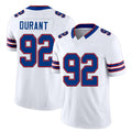 Buffalo #92 Durant Player Football V Neck Short Sleeve White Jersey Zane For Men Youth Women Gift