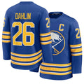 Mens Buffalo #26 Dahlin Player Ice hockey Long Sleeve Royal Rasmus Jersey