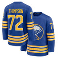 Mens Buffalo #72 Thompson Player Ice hockey Long Sleeve Royal Tage Jersey