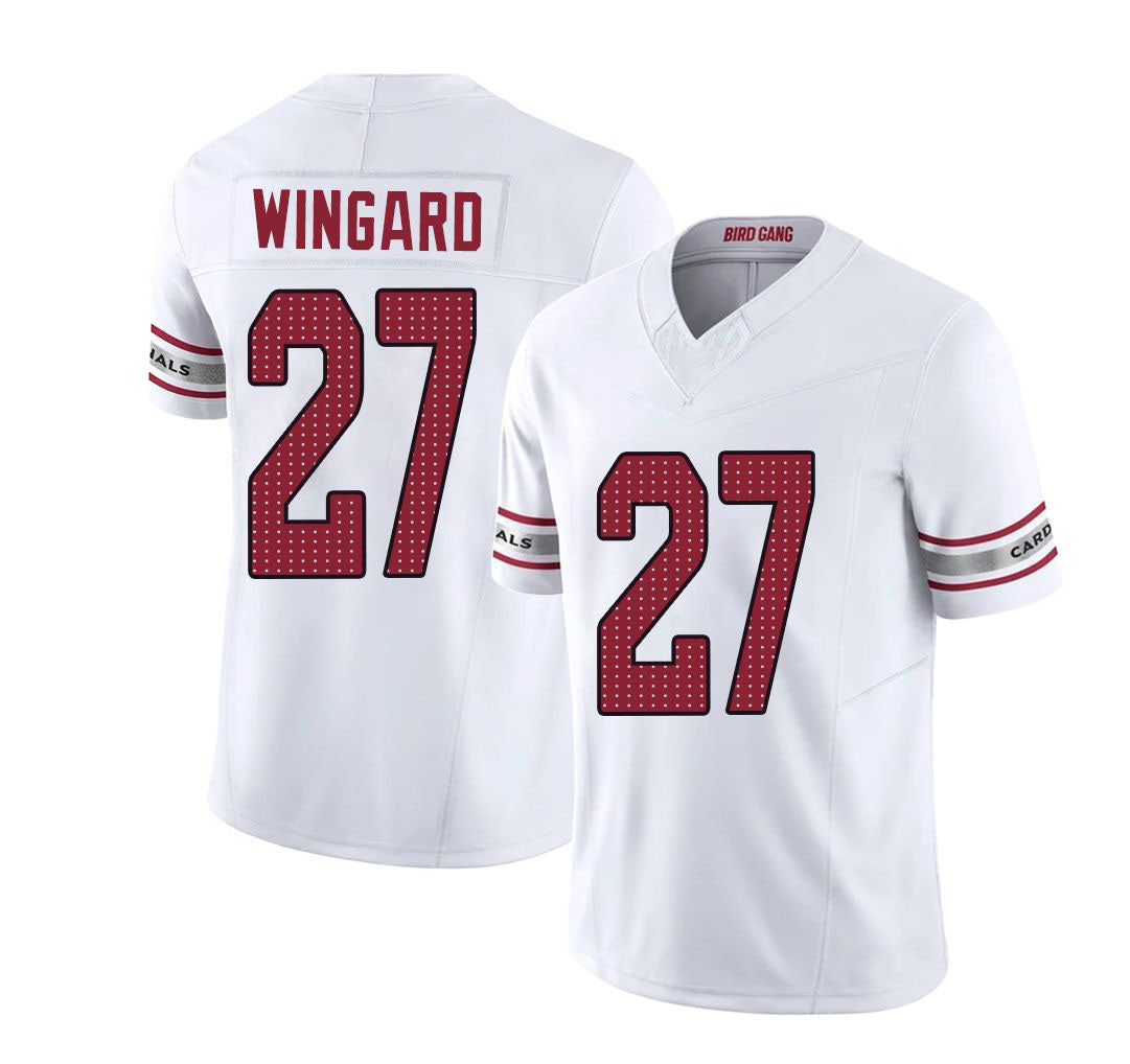 Arizona #27 Andrew Player Football V Neck Short Sleeve White Jersey Wingard For Men Youth Women Gift
