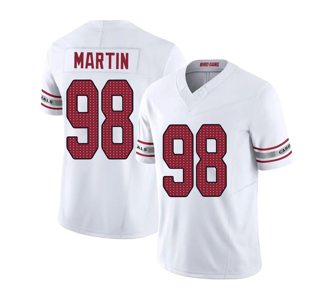 Arizona #98 Brodric Player Football V Neck Short Sleeve White Jersey Martin For Men Youth Women Gift