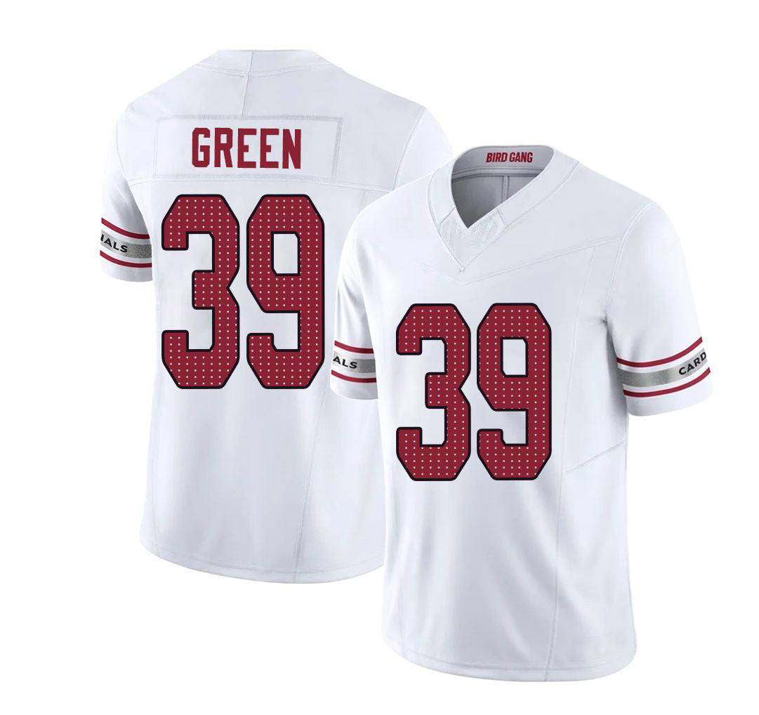 Arizona #39 Bryson Player Football V Neck Short Sleeve White Jersey Green For Men Youth Women Gift
