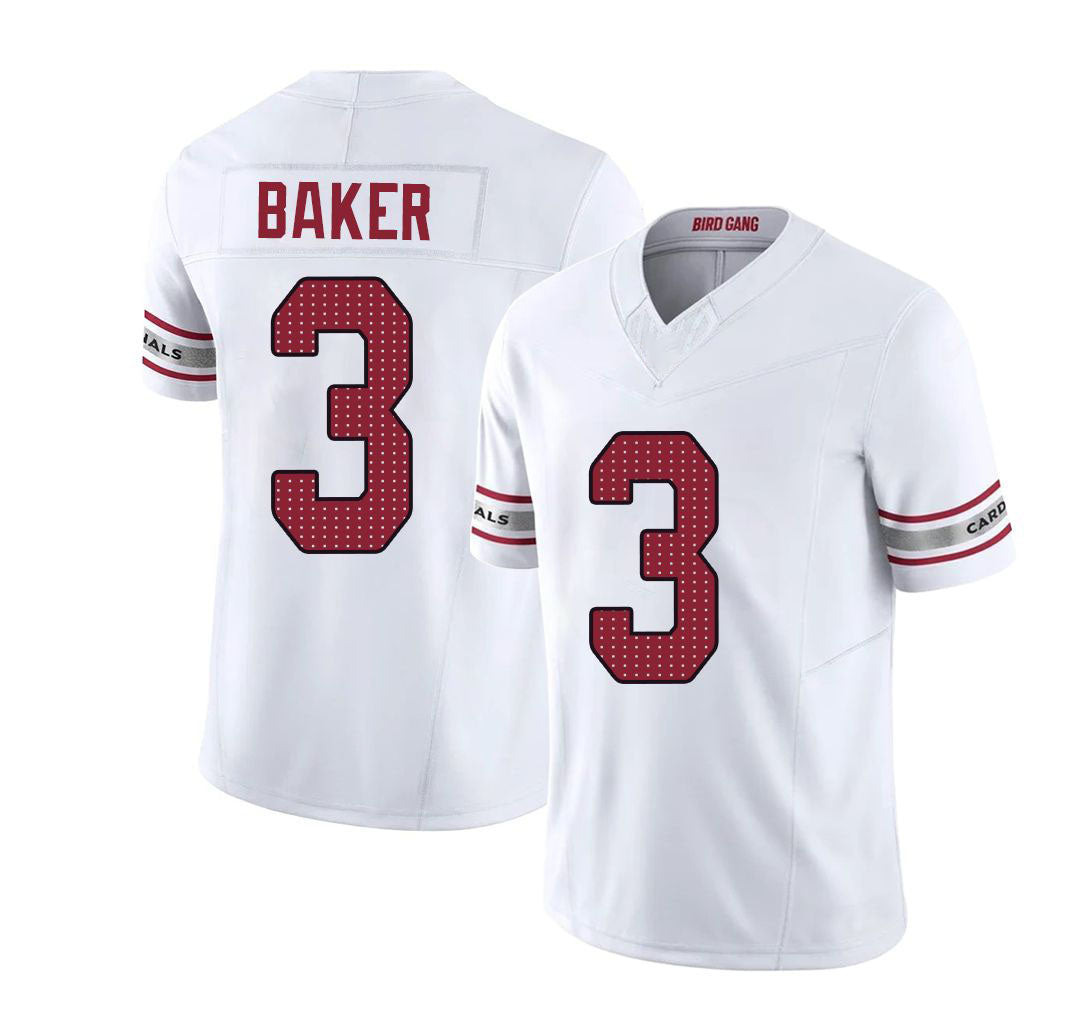 Arizona #3 Budda Player Football V Neck Short Sleeve White Jersey Baker For Men Youth Women Gift