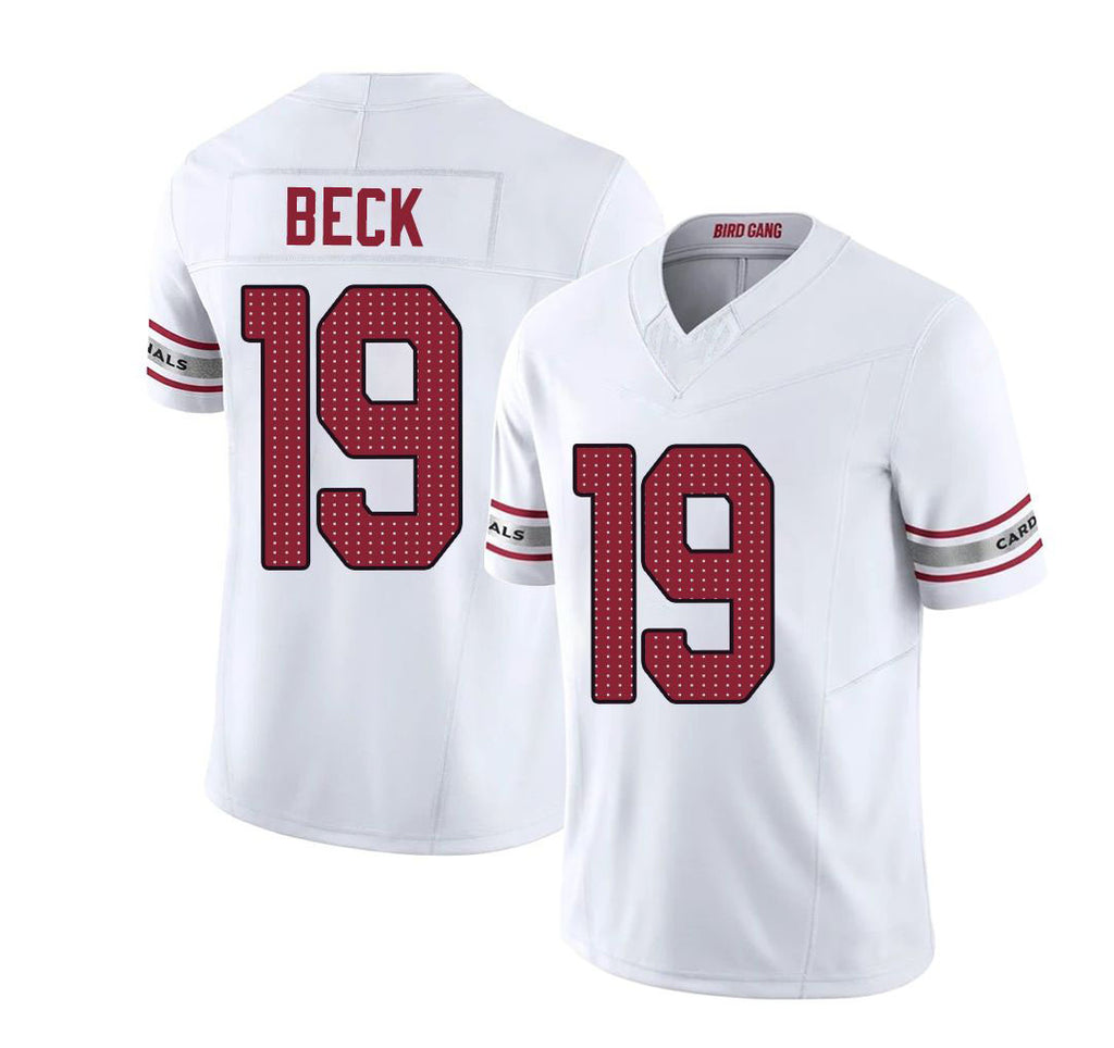 Arizona #19 Carson Player Football V Neck Short Sleeve White Jersey Beck For Men Youth Women Gift