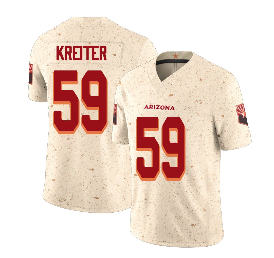 Arizona #59 Casey Player Football V Neck Short Sleeve Natural Rivalries Jersey Kreiter For Men Youth Women Gift