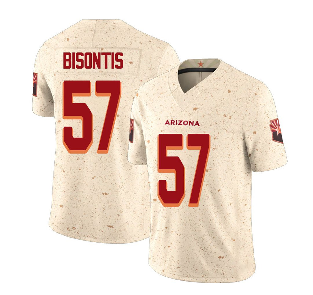 Arizona #57 Chase Player Football V Neck Short Sleeve Natural Rivalries Jersey Bisontis For Men Youth Women Gift