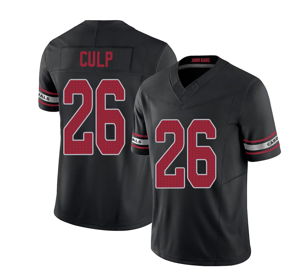 Arizona #26 Elijah Player Football V Neck Short Sleeve Black Jersey Culp For Men Youth Women Gift