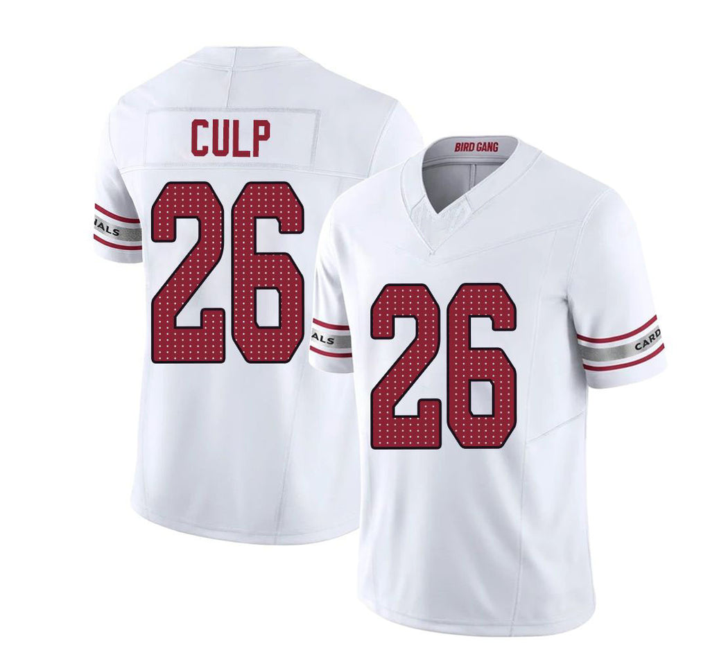 Arizona #26 Elijah Player Football V Neck Short Sleeve White Jersey Culp For Men Youth Women Gift