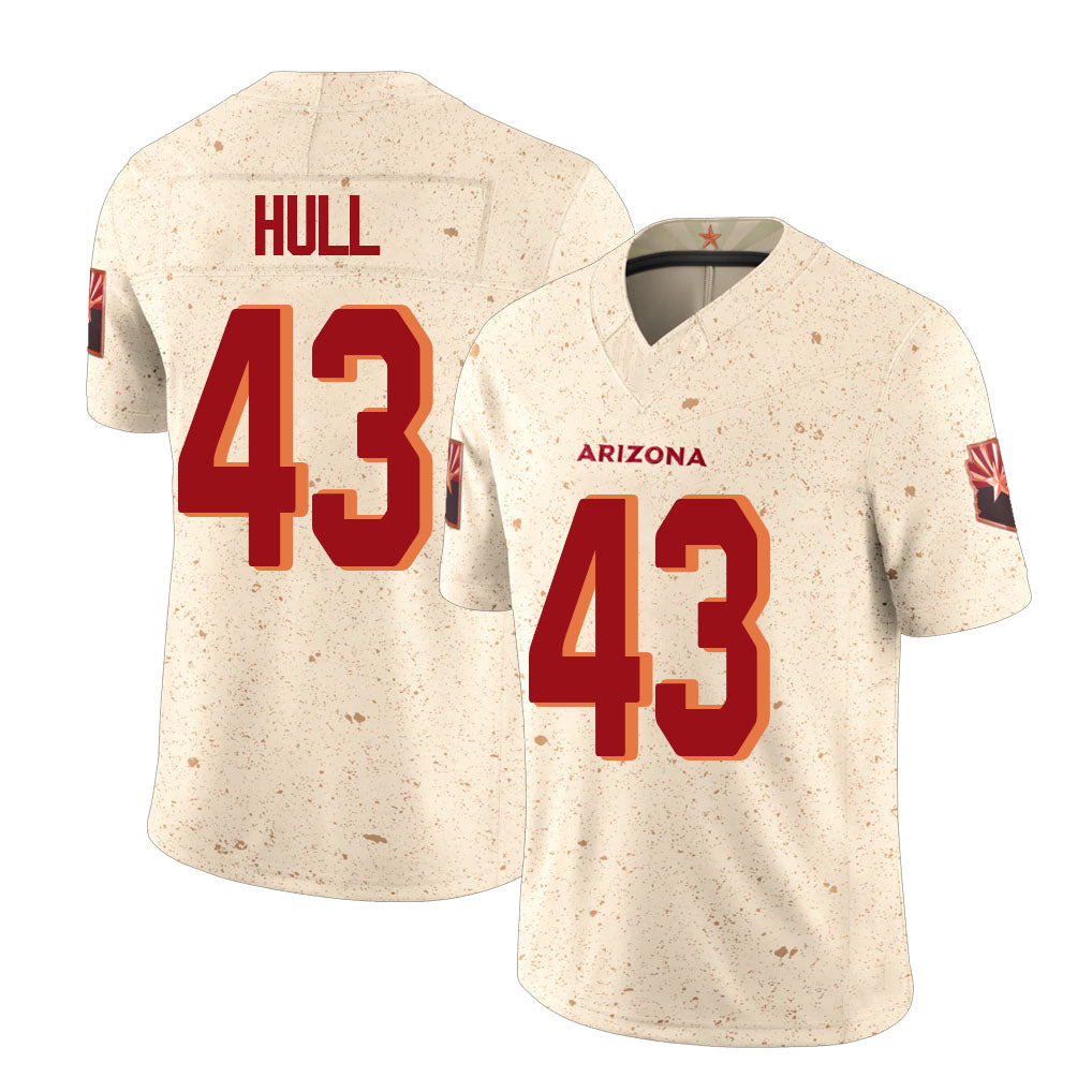 Arizona #43 Evan Player Football V Neck Short Sleeve Natural Rivalries Jersey Hull For Men Youth Women Gift