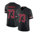 Arizona #73 Isaac Player Football V Neck Short Sleeve Black Jersey Seumalo For Men Youth Women Gift