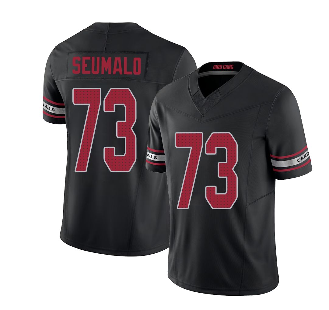Arizona #73 Isaac Player Football V Neck Short Sleeve Black Jersey Seumalo For Men Youth Women Gift