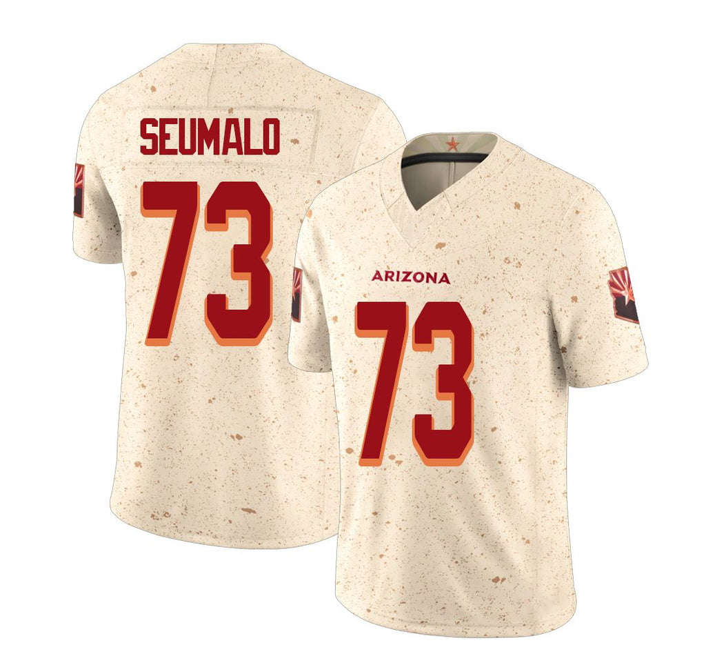 Arizona #73 Isaac Player Football V Neck Short Sleeve Natural Rivalries Jersey Seumalo For Men Youth Women Gift