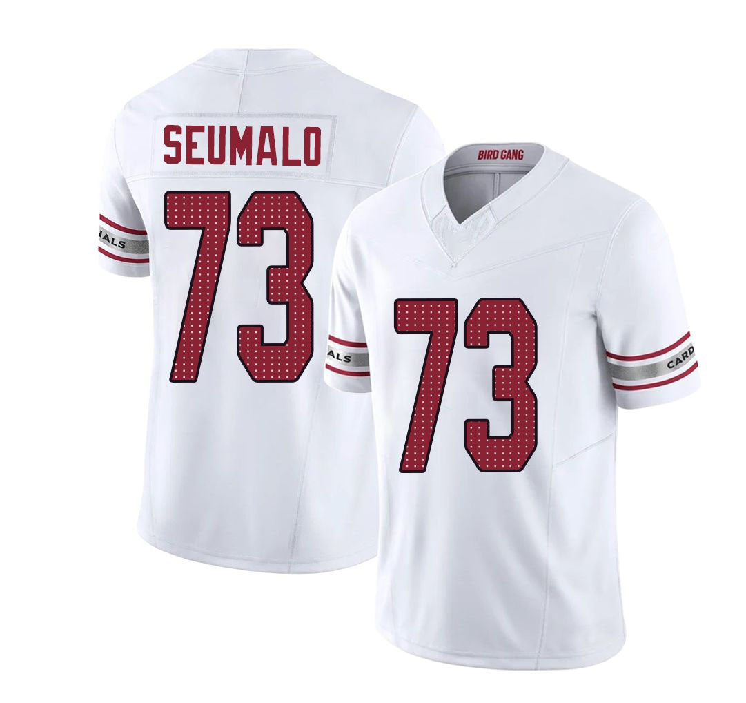 Arizona #73 Isaac Player Football V Neck Short Sleeve White Jersey Seumalo For Men Youth Women Gift