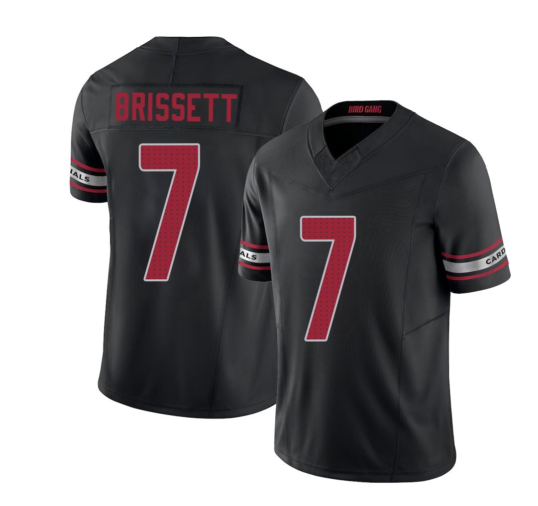 Arizona #7 Jacoby Player Football V Neck Short Sleeve Black Jersey Brissett For Men Youth Women Gift