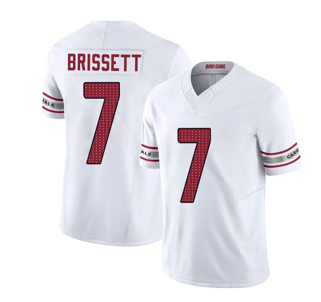 Arizona #7 Jacoby Player Football V Neck Short Sleeve White Jersey Brissett For Men Youth Women Gift