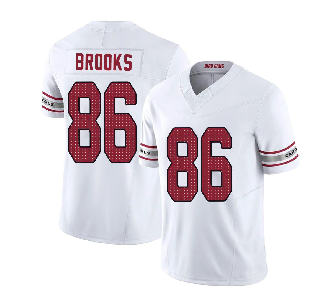 Arizona #86 Jalen Player Football V Neck Short Sleeve White Jersey Brooks For Men Youth Women Gift