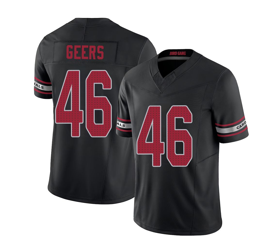 Arizona #46 Jameson Player Football V Neck Short Sleeve Black Jersey Geers For Men Youth Women Gift