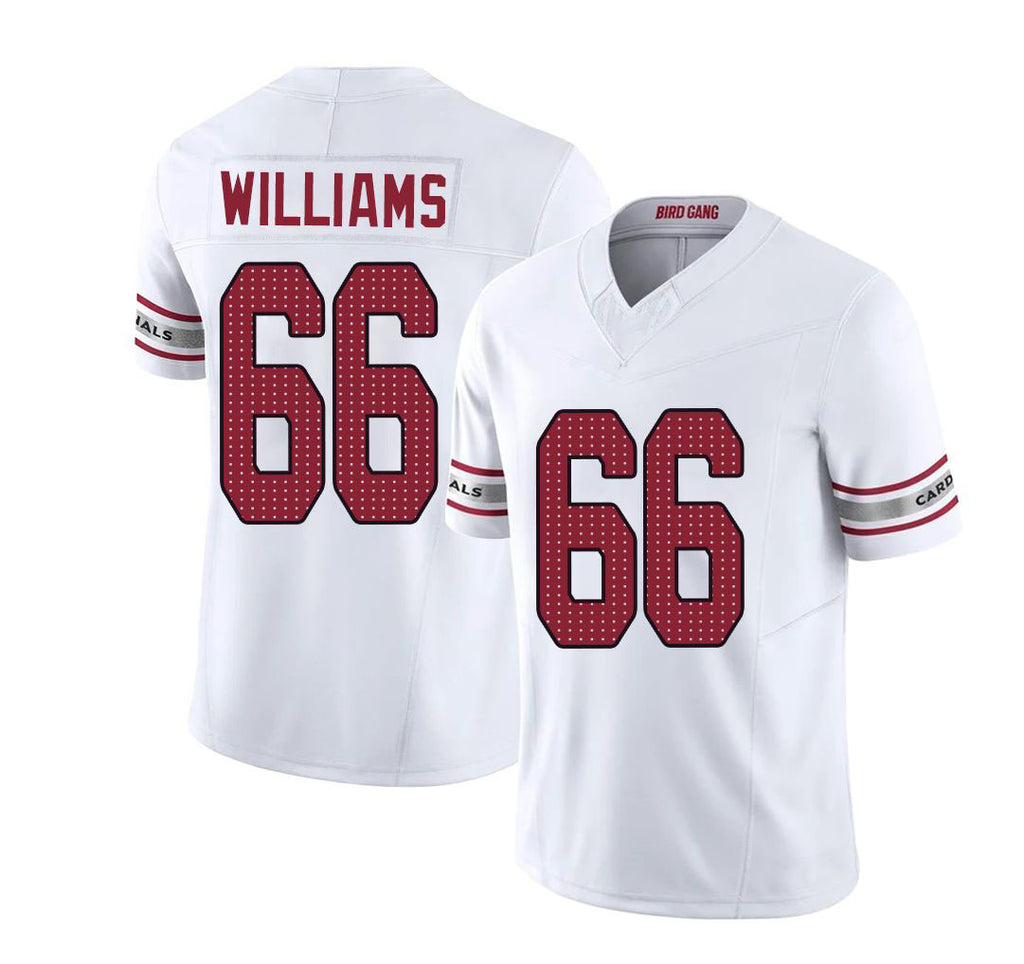 Arizona #66 Jayden Player Football V Neck Short Sleeve White Jersey Williams For Men Youth Women Gift