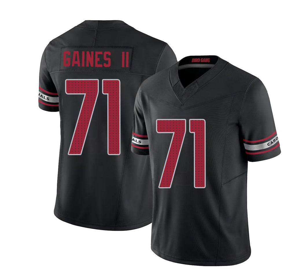 Arizona #71 Jon Player Football V Neck Short Sleeve Black Jersey Gaines II For Men Youth Women Gift
