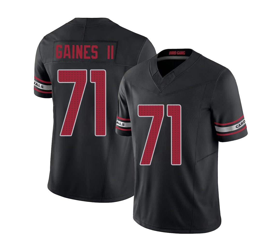Arizona #71 Jon Player Football V Neck Short Sleeve Black Jersey Gaines II For Men Youth Women Gift