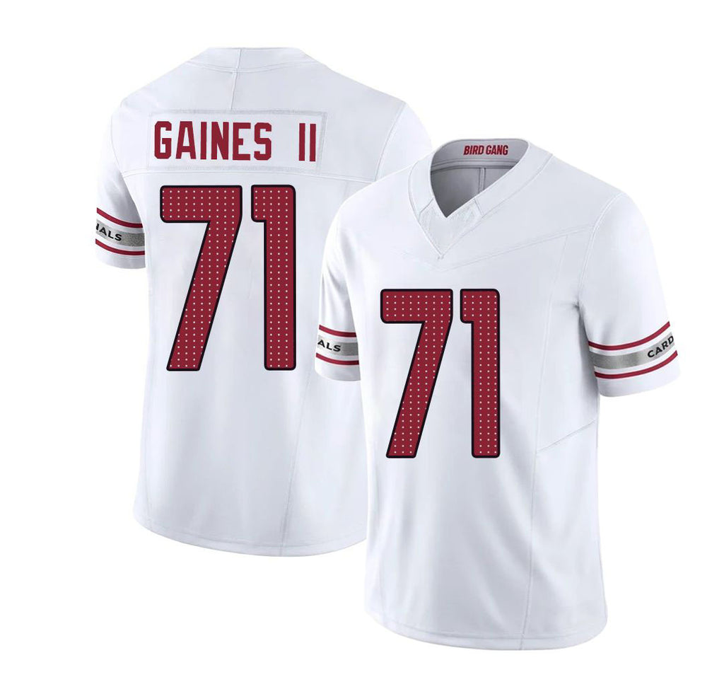 Arizona #71 Jon Player Football V Neck Short Sleeve White Jersey Gaines II For Men Youth Women Gift
