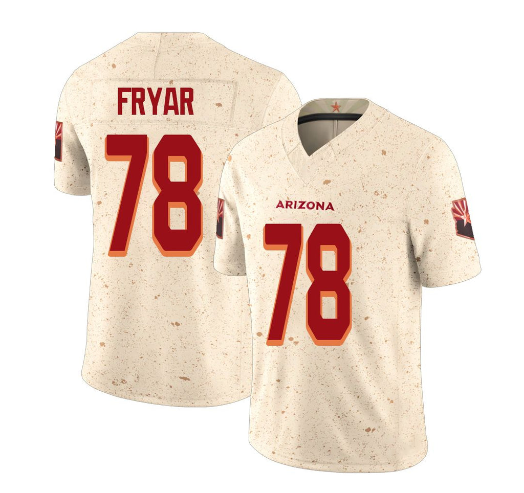 Arizona #78 Josh Player Football V Neck Short Sleeve Natural Rivalries Jersey Fryar For Men Youth Women Gift