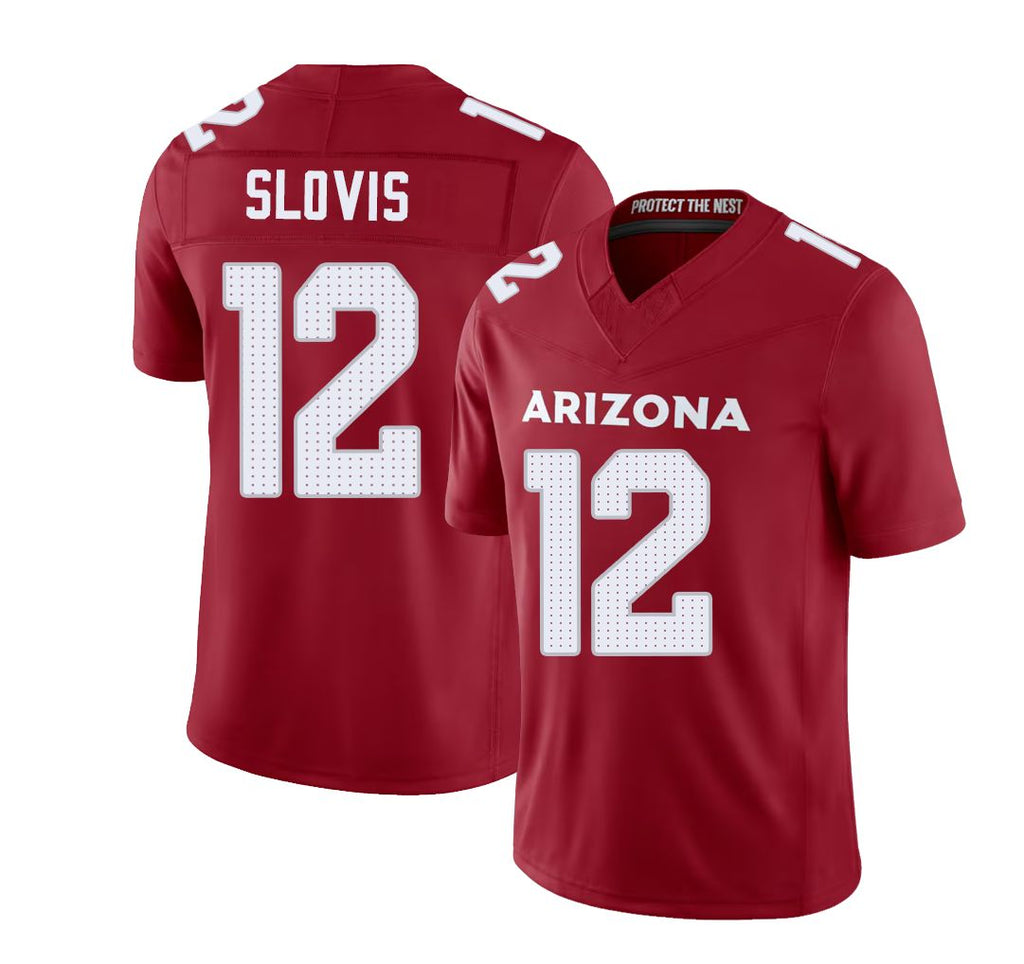 Arizona #12 Kedon Player Football V Neck Short Sleeve Red Jersey Slovis For Men Youth Women Gift
