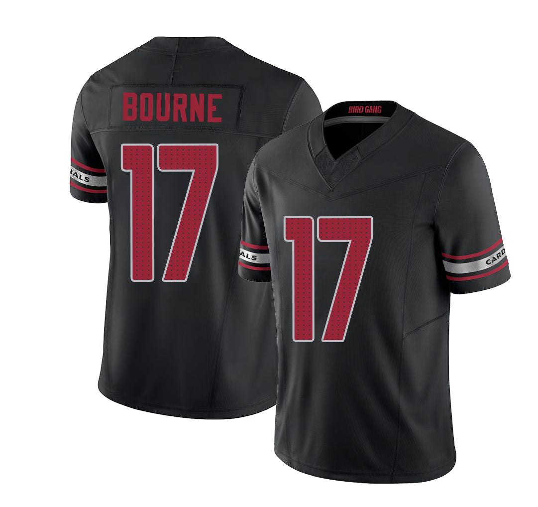 Arizona #17 Kendrick Player Football V Neck Short Sleeve Black Jersey Bourne For Men Youth Women Gift