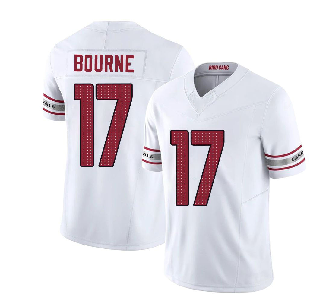 Arizona #17 Kendrick Player Football V Neck Short Sleeve White Jersey Bourne For Men Youth Women Gift