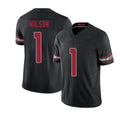 Arizona #1 Mack Player Football V Neck Short Sleeve Black Jersey Wilson For Men Youth Women Gift