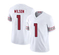 Arizona #1 Mack Player Football V Neck Short Sleeve White Jersey Wilson For Men Youth Women Gift