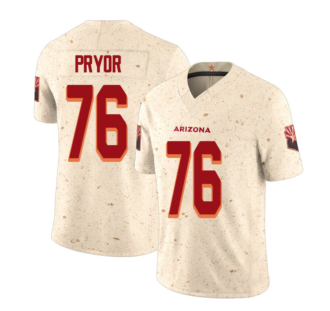 Arizona #76 Matt Player Football V Neck Short Sleeve Natural Rivalries Jersey Pryor For Men Youth Women Gift