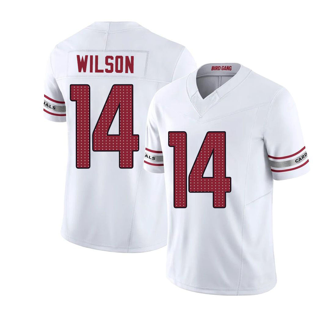 Arizona #14 Michael Player Football V Neck Short Sleeve White Jersey Wilson For Men Youth Women Gift