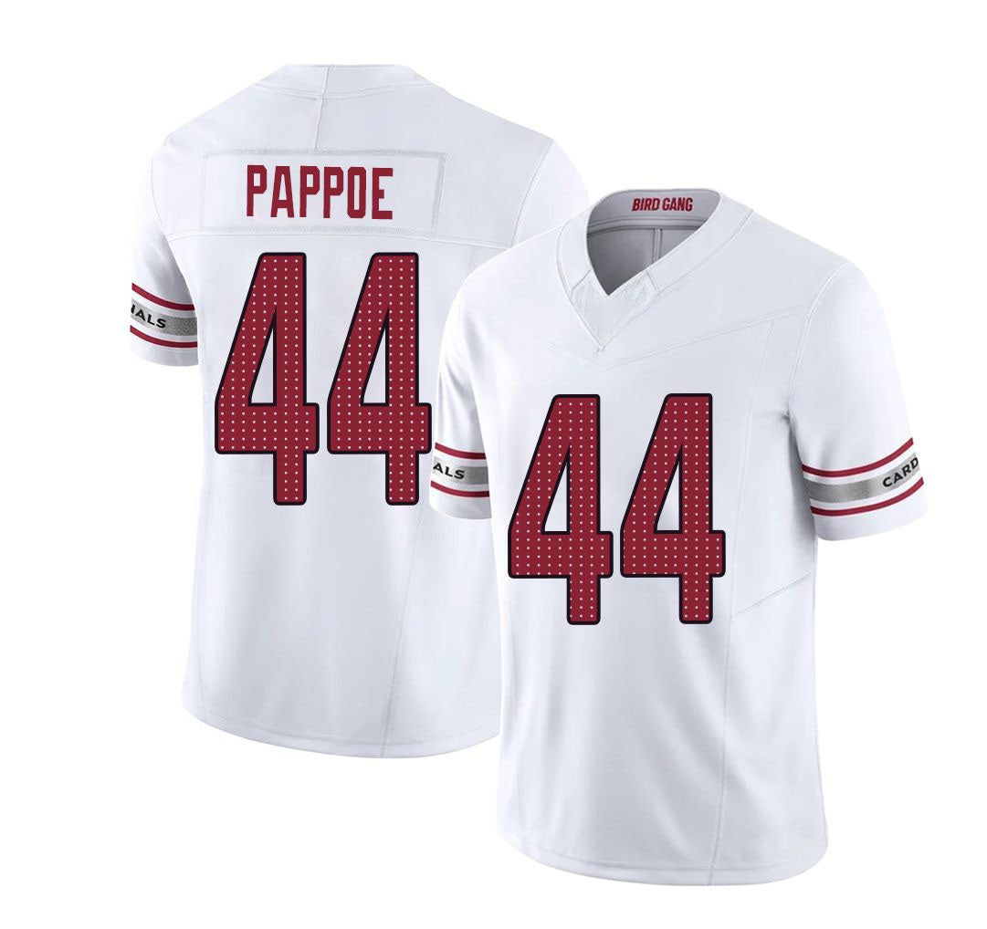 Arizona #44 Owen Player Football V Neck Short Sleeve White Jersey Pappoe For Men Youth Women Gift