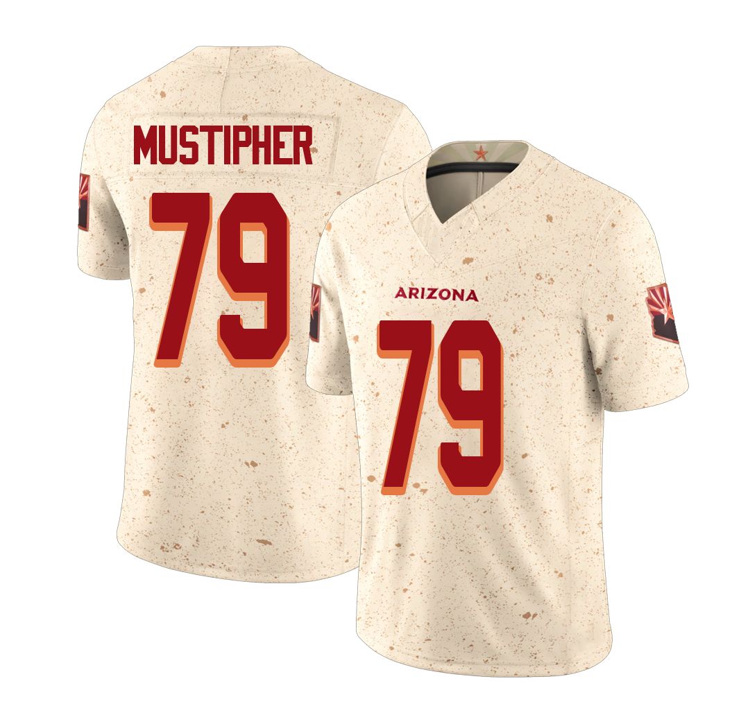 Arizona #79 PJ Player Football V Neck Short Sleeve Natural Rivalries Jersey Mustipher For Men Youth Women Gift