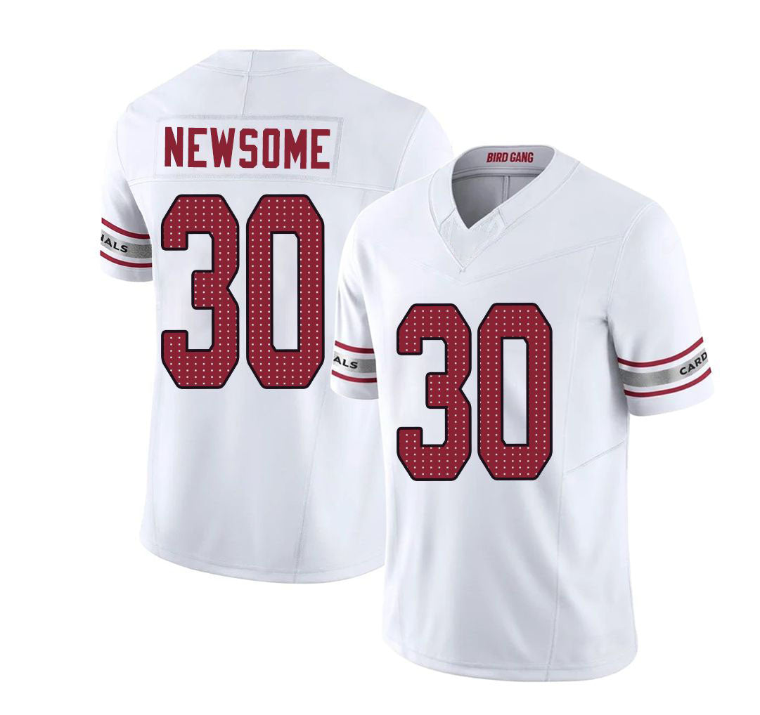 Arizona #30 Quinton Player Football V Neck Short Sleeve White Jersey Newsome For Men Youth Women Gift