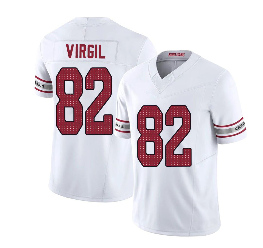 Arizona #82 Reggie Player Football V Neck Short Sleeve White Jersey Virgil For Men Youth Women Gift