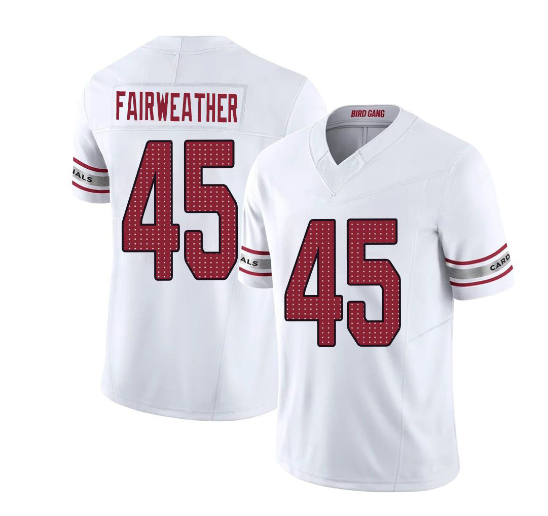 Arizona #45 Rivaldo Player Football V Neck Short Sleeve White Jersey Fairweather For Men Youth Women Gift