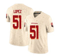 Arizona #51 Roy Player Football V Neck Short Sleeve Natural Rivalries Jersey Lopez For Men Youth Women Gift
