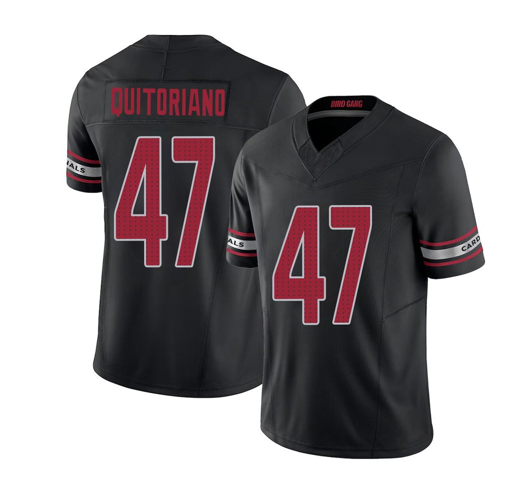 Arizona #47 Teagan Player Football V Neck Short Sleeve Black Jersey Quitoriano For Men Youth Women Gift